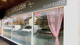 Frosted vinyls & window graphics with logo