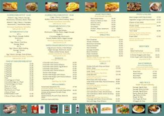 Cafe menu with photos, description and prices.